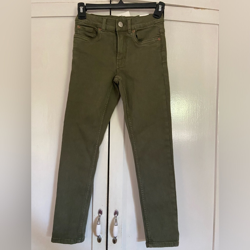 Zara TRF Denim Skinny Jean Jeggings Olive